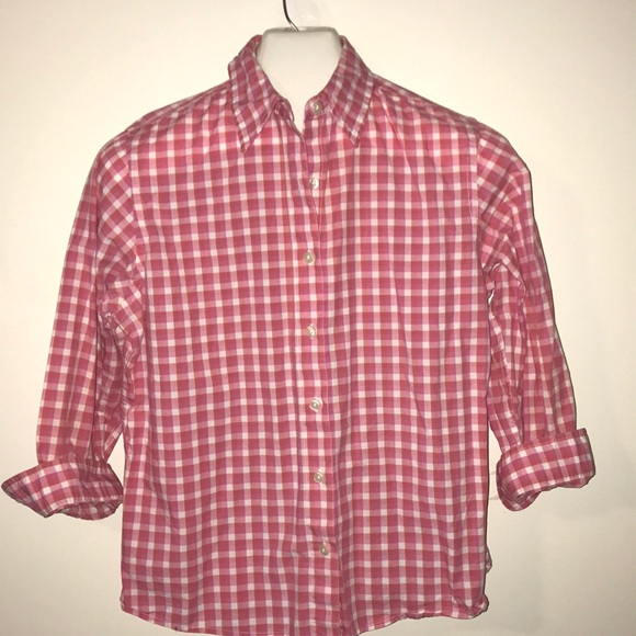 Adorable LLBean Pink and White Check Buttondown - Picture 2 of 4